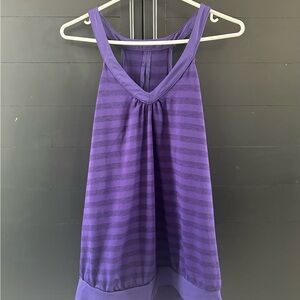 Old Navy Size Large Purple Striped Women's Racerback Tank Top